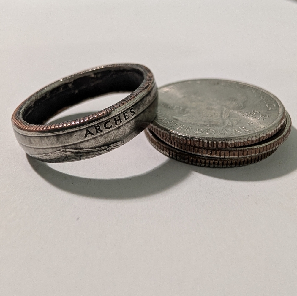 Arches National Park Quarter Coin Ring Size 9.5